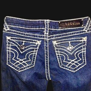 Dark Wash With White Stitch L.A. Idol Jeans Size 5/ 29 Waist